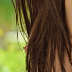 Charming 18+ model showing her natural nude look